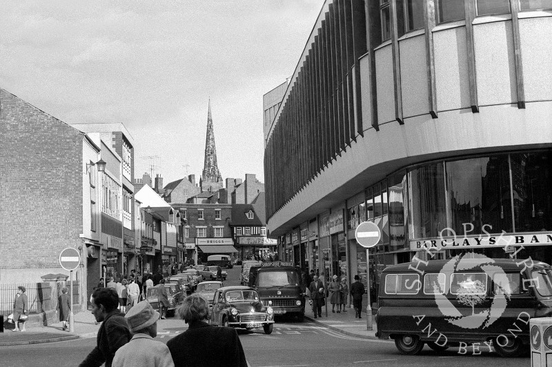 Claremont Street in 1967, Shrewsbury, Shropshire, England.