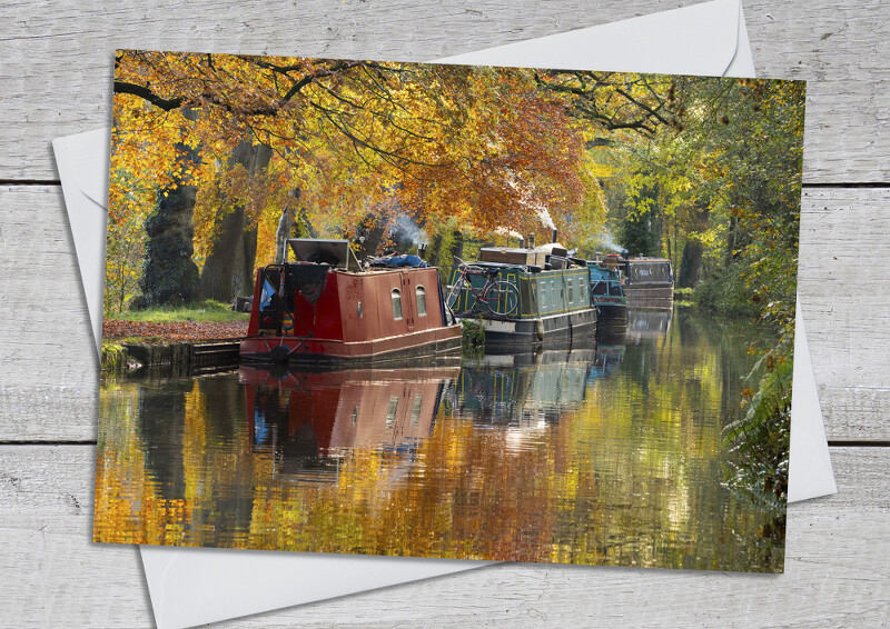 Narrowboats moored on the Llangollen Canal near Ellesmere, Shropshire.