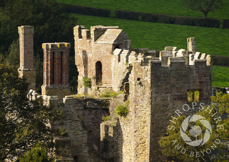 Ludlow Castle seen from St Laurence's Church tower, Shropshire.