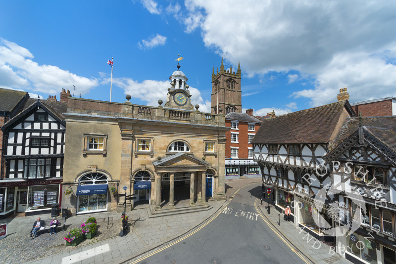 The Buttercross and St Laurence's Church, Ludlow, Shropshire.