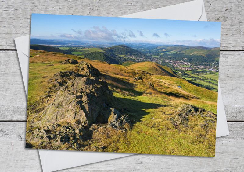 View from the summit of Caer Caradoc, near Church Stretton, Shropshire.