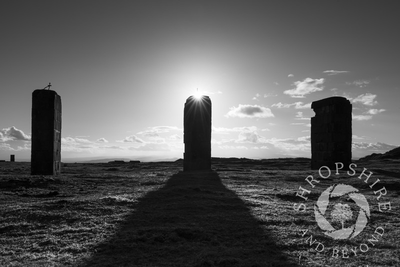 Mining monoliths on Titterstone Clee Hill, Shropshire.