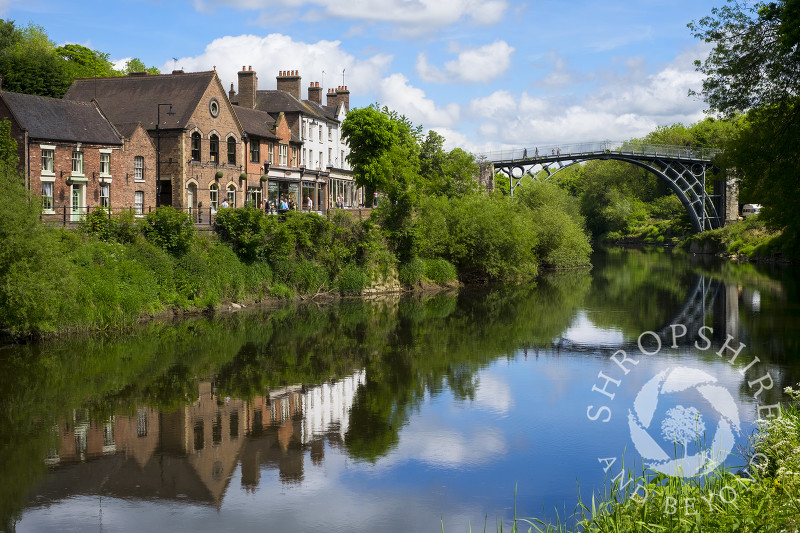 Ironbridge reflected in the River Severn, Shropshire.