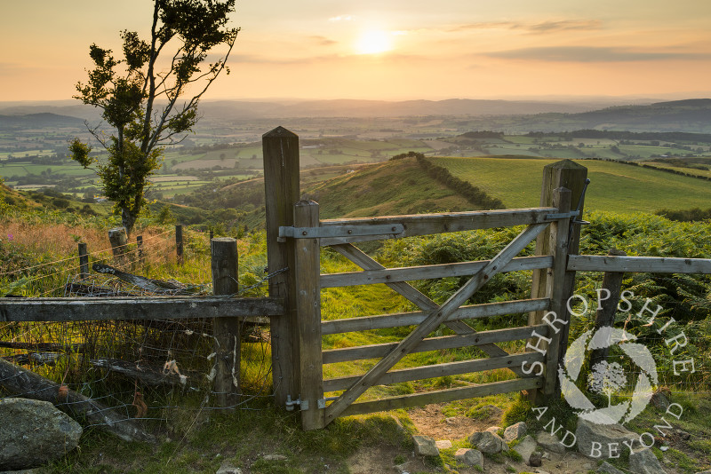 Sunset over Wales seen from Corndon Hill, Powys.