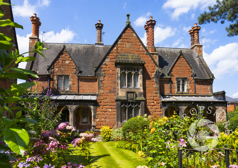 Almshouse buildings of the Hospital of the Holy Cross, Shrewsbury, Shropshire.