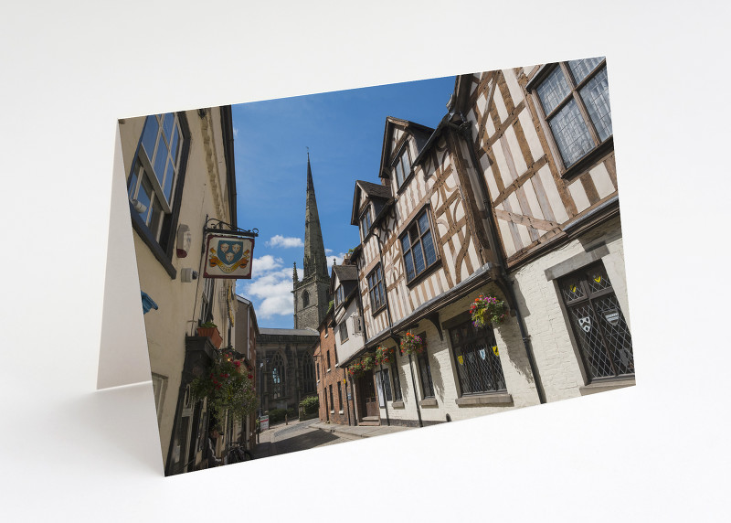 Church Street and St Alkmund's Church, Shrewsbury, Shropshire.