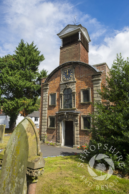 The west front of Holy Trinity Church in Minsterley, Shropshire.