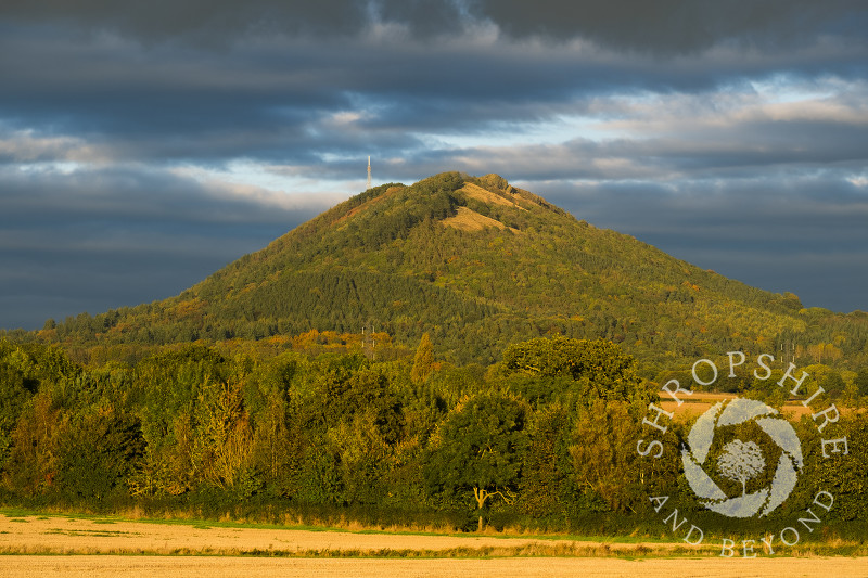 Evening autumn light on the Wrekin in Shropshire.