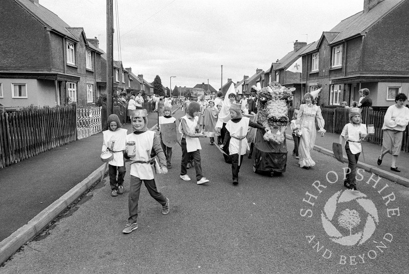 Shifnal Cubs take part in the annual carnival parade at Shifnal,  Shropshire, in June 1987.