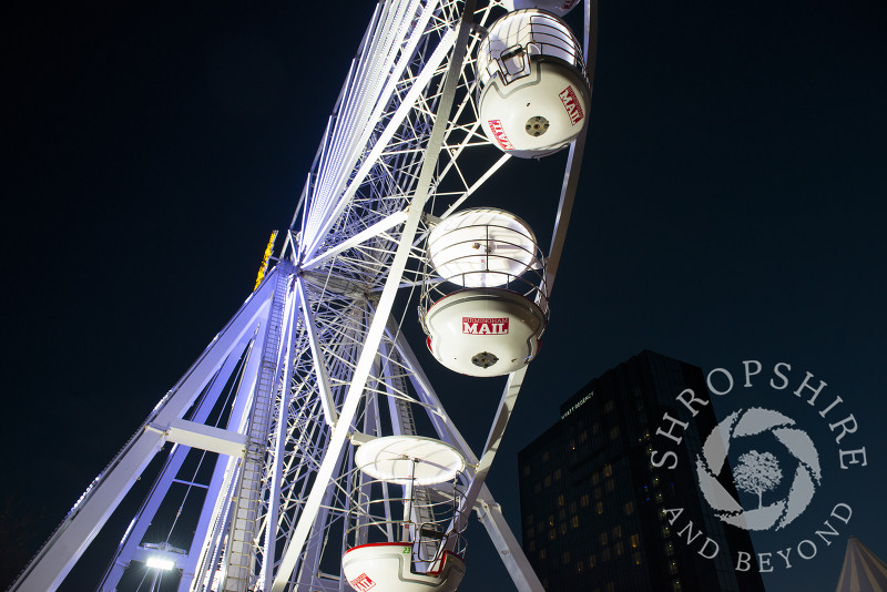 The Big Wheel in Centenary Square, part of the Frankfurt Christmas Market in Birmingham, West Midlands, England.