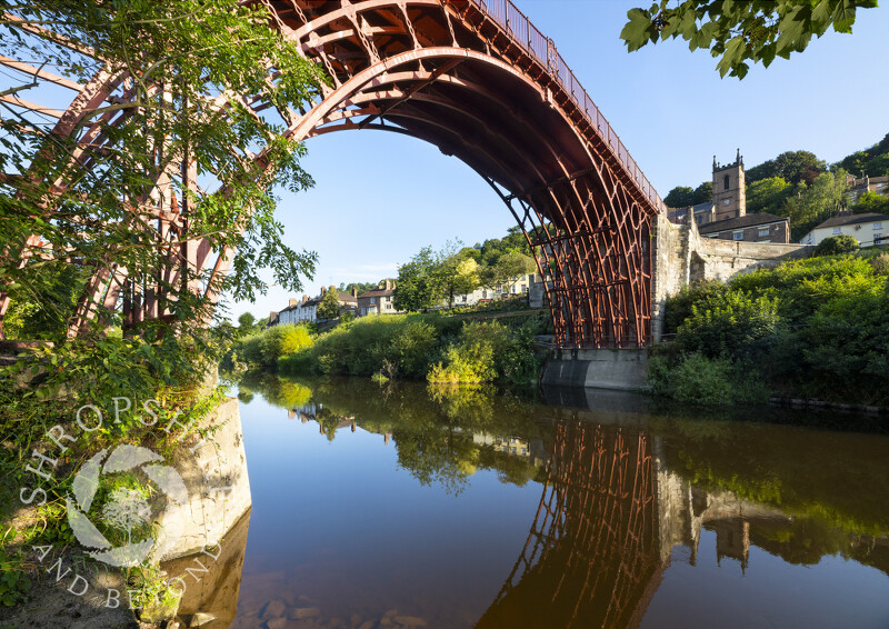 Ironbridge reflected in the River Severn, Shropshire.