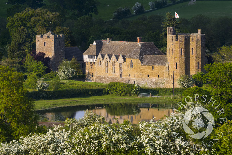 Evening sun on Stokesay Castle, near Craven Arms, Shropshire.