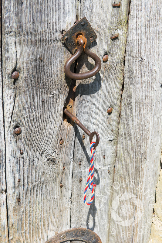 A key in the ancient door of 12th century Heath Chapel, near Bouldon, South Shropshire, England.