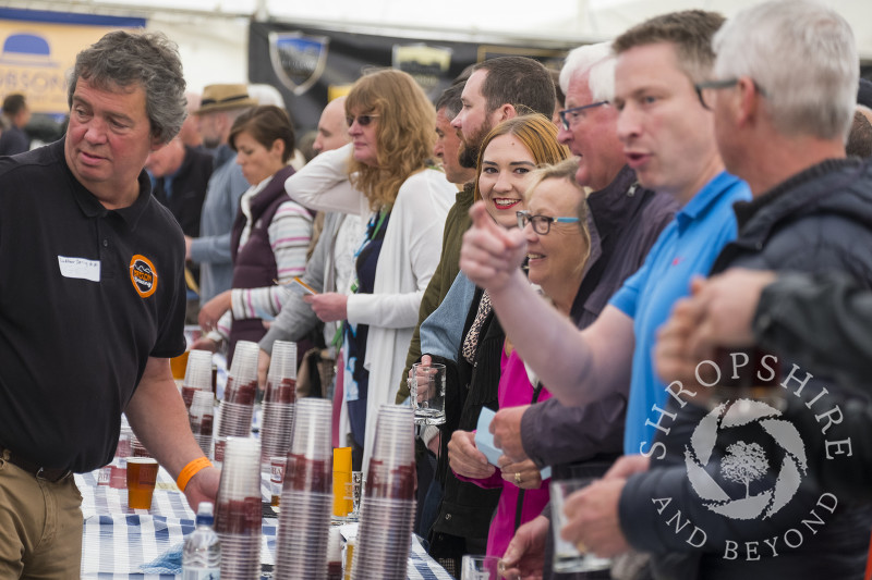 Visitors in the Festival Pub at the 2017 Ludlow Spring Festival.