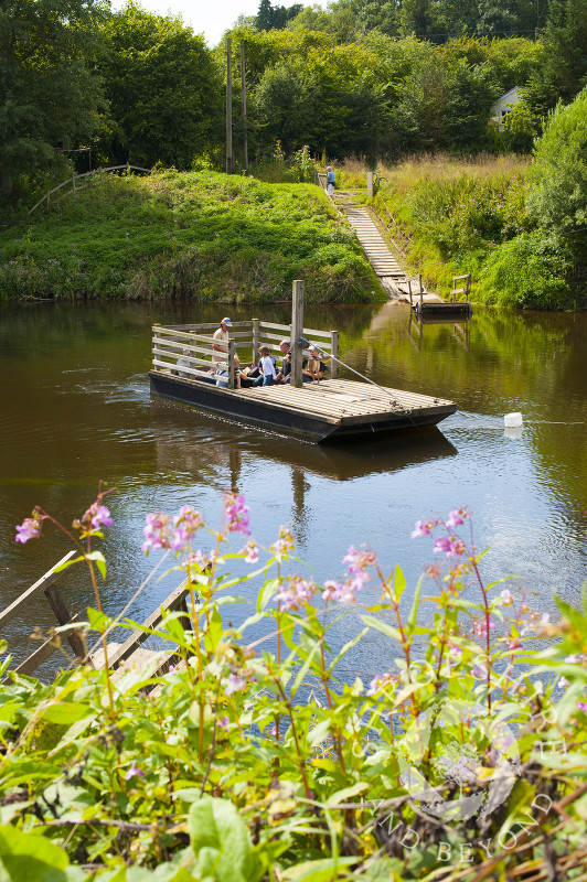 The cable-operated foot ferry over the River Severn at Hampton Loade, near Bridgnorth, Shropshire, England.