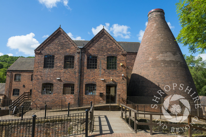 A kiln alongside Coalport China Museum, one of the Ironbridge Gorge Museums, at Coalport, Shropshire.