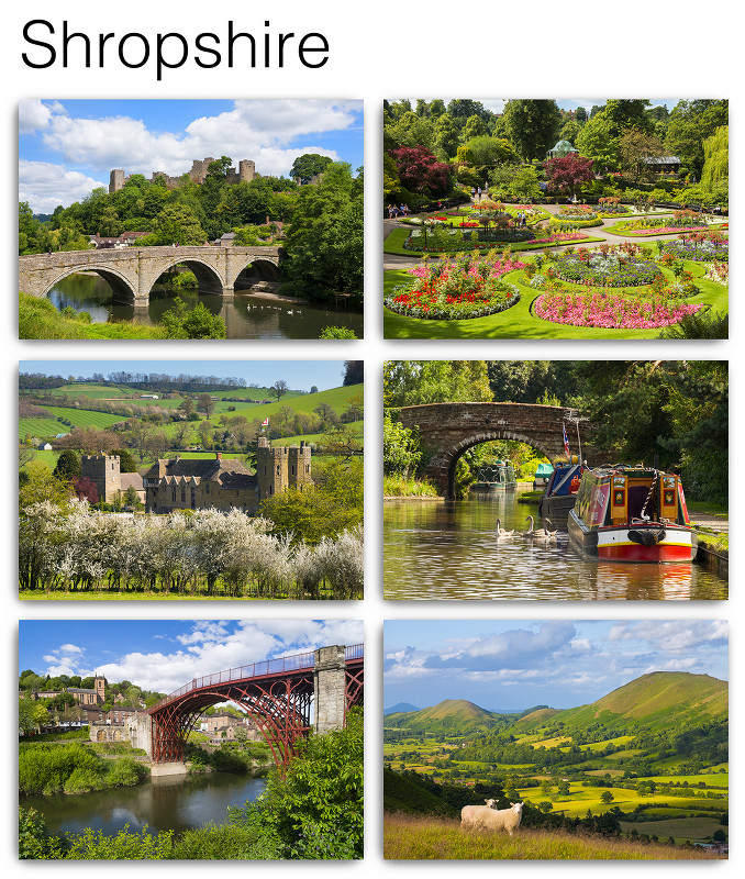 Pack of 6 Shropshire Postcards