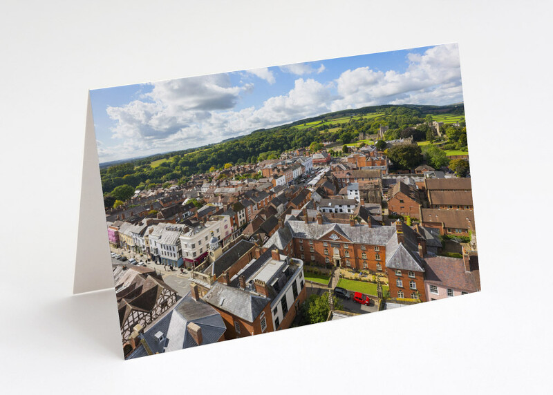 View from St Laurence's Church tower, Ludlow, Shropshire.