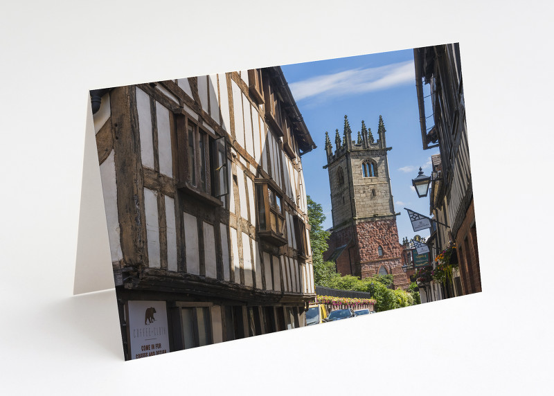 Fish Street and St Julian's Church, Shrewsbury, Shropshire.