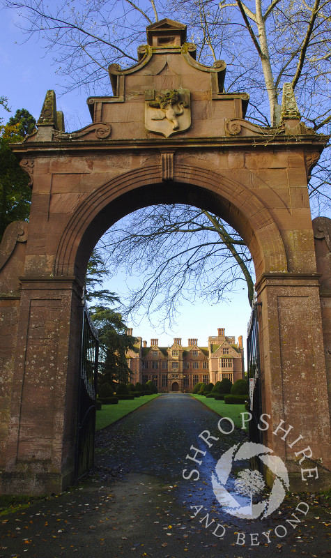 Entrance to Condover Hall, Condover, Shrophire, England.