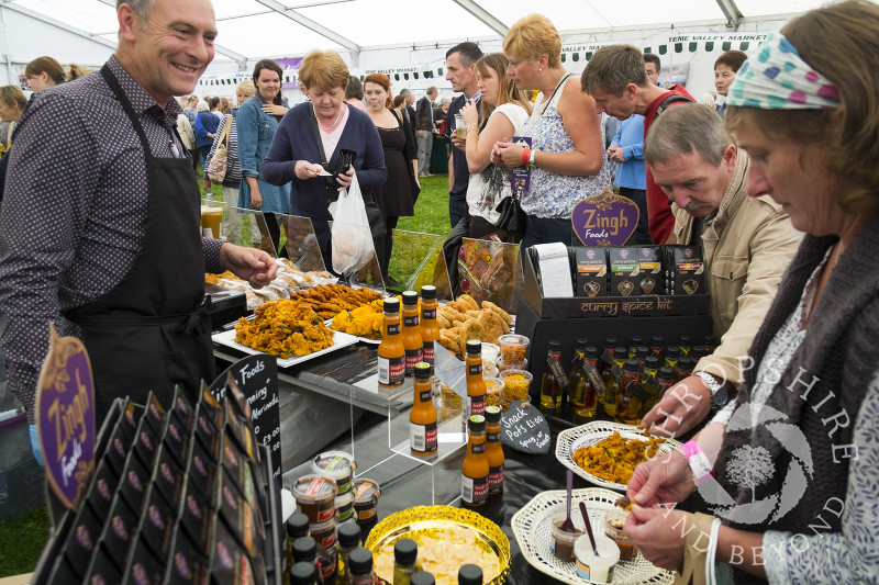 Zingh Foods' stall at Ludlow Food Festival, Shropshire.