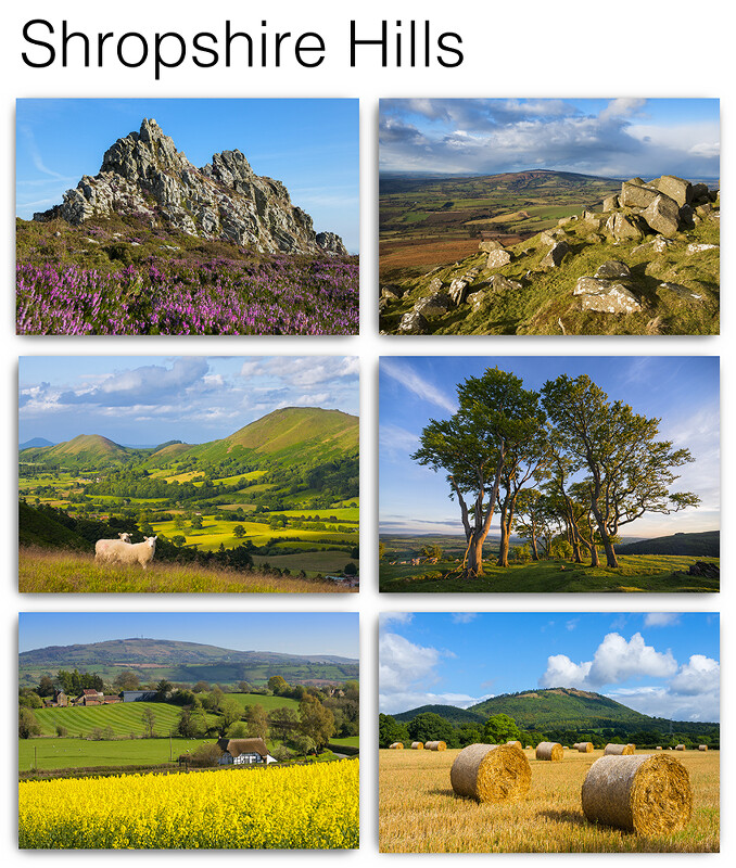Pack of 6 Shropshire Hills Postcards