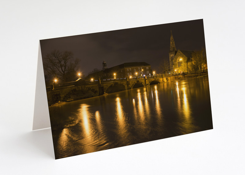 English Bridge and the River Severn at Shrewsbury, Shropshire.