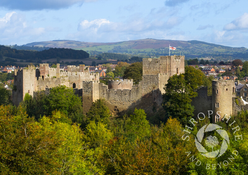 Autumn colour at Ludlow Castle, Shropshire.