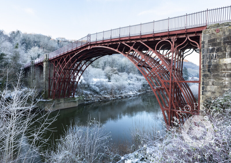 A frosty morning at Ironbridge with the River Severn, Shropshire.