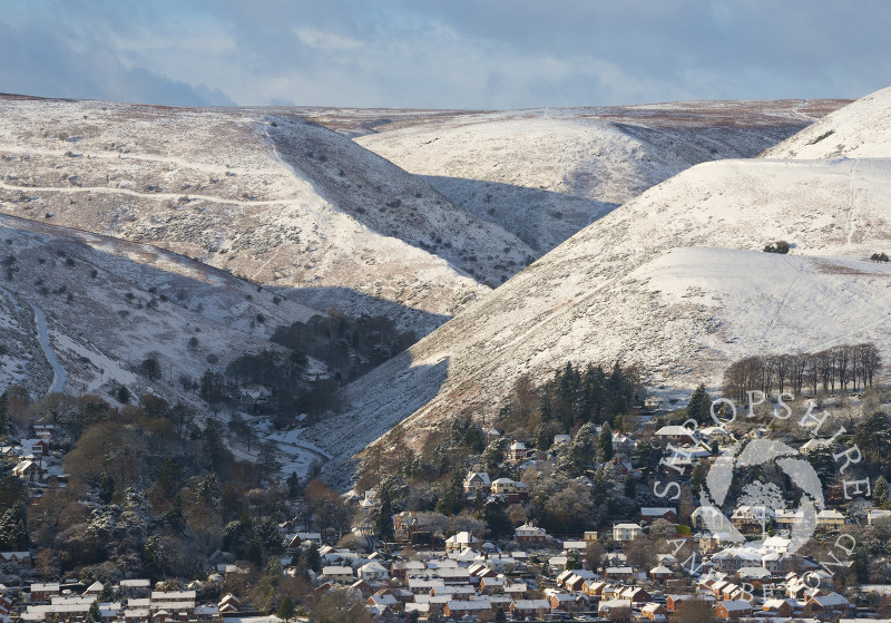 Carding Mill Valley and Church Stretton, seen from Hope Bowdler, Shropshire.