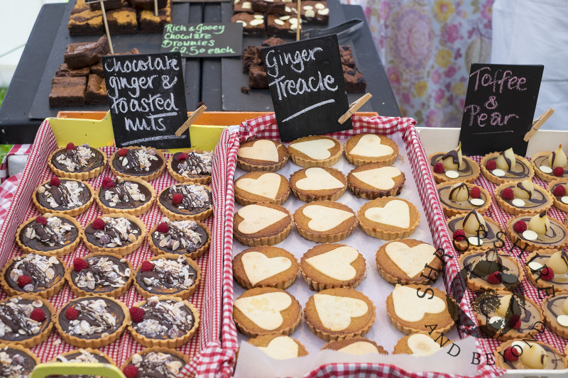 A selection of Love Patisserie pastries on sale at Ludlow Food Festival, Shropshire.
