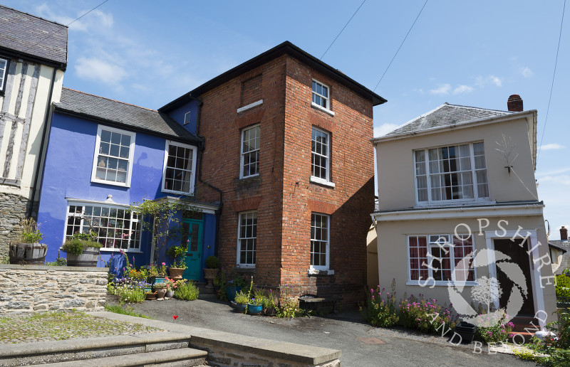 The Old Market Place in Bishop's Castle, Shropshire, England.