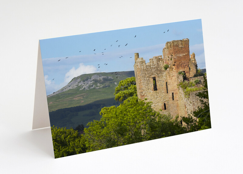 Ludlow Castle and Titterstone Clee, Shropshire.