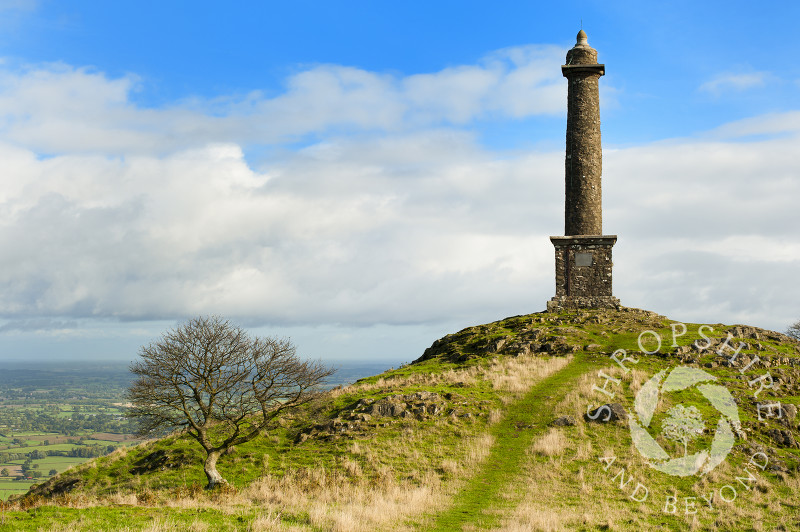 The view from Rodney's Pillar on Breidden Hill, Powys, Wales.