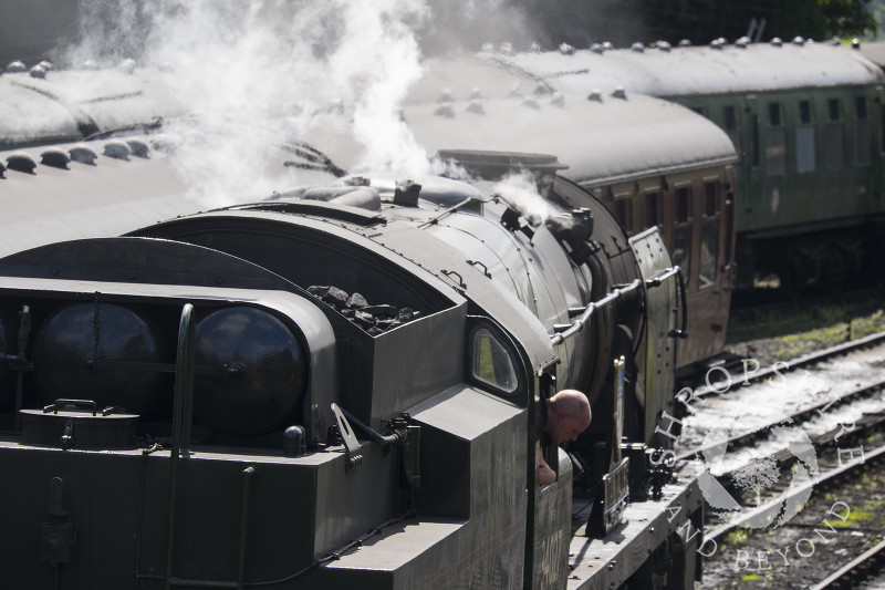 Taw Valley 34027 Atlantic Coast Express at Bridgnorth Station on the Severn Valley Railway line, Shropshire, England.