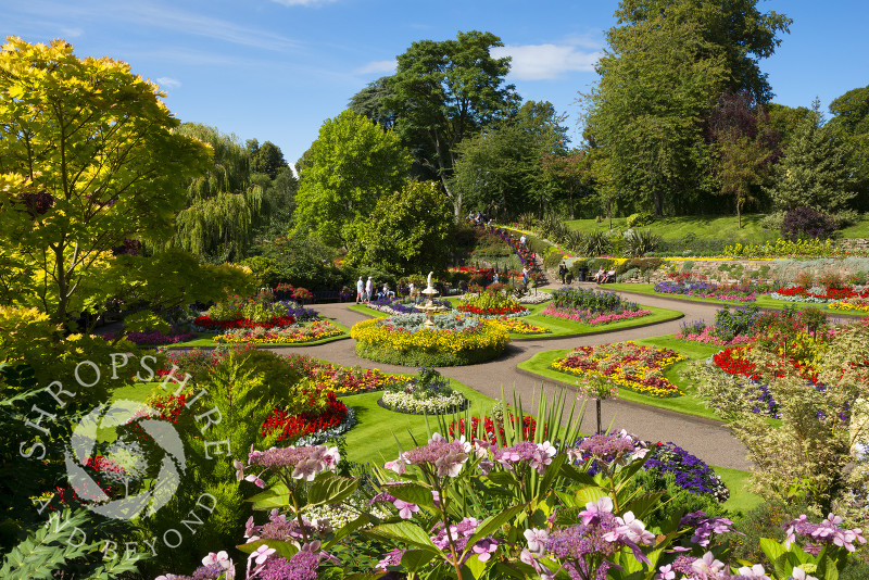 The Dingle gardens in the Quarry, Shrewsbury, Shropshire.