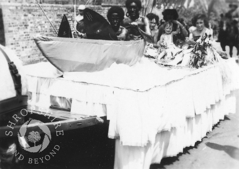 One of the floats in Shifnal Carnival, Shropshire, during the 1950s.