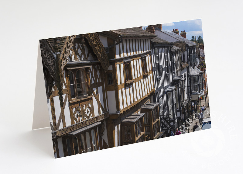 Half-timbered buildings in Broad Street, Ludlow, Shropshire.