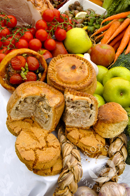 Produce on display during the Ludlow Food Festival, Shropshire, England.