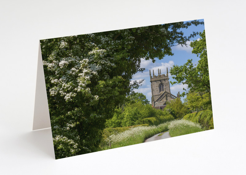 Springtime at St Mary's Church, Battlefield, Shrewsbury, Shropshire.