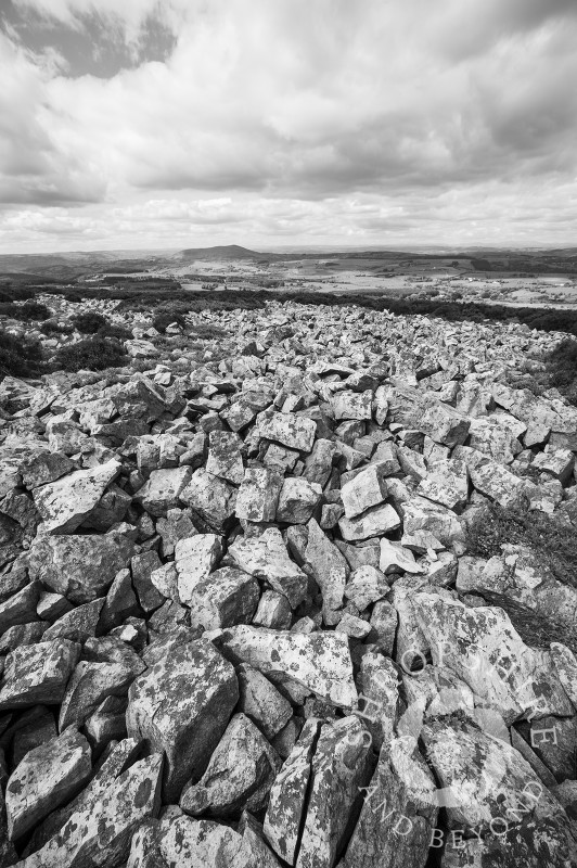 Rocky landscape on the Stiperstones, Shropshire, England.