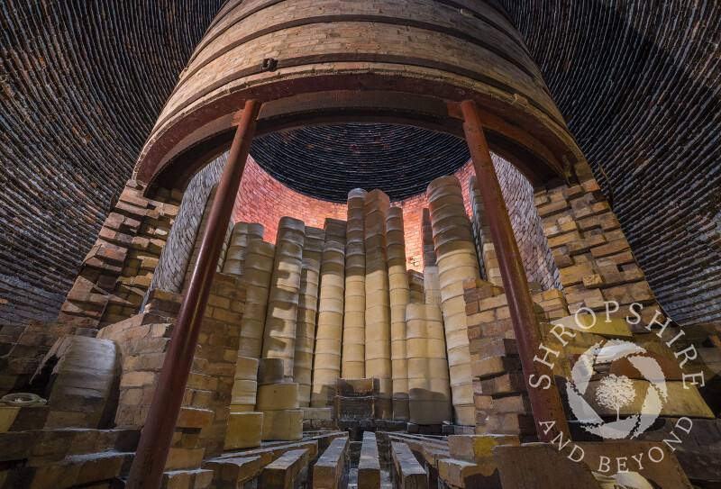 Inside a bottle kiln, Coalport China Museum, Shropshire.