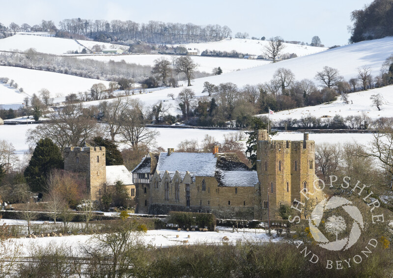 Winter at Stokesay Castle, Shropshire.