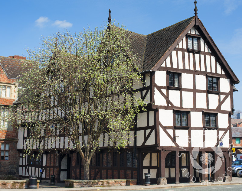 The 16th century Rowley's House in Barker Street, Shrewsbury, Shropshire, England.