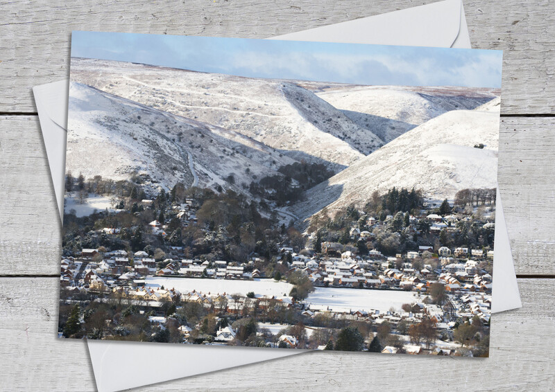Snow over Church Stretton and Carding Mill Valley, Shropshire.