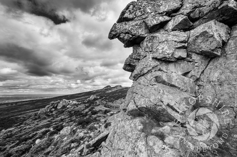 Rocky landscape on the Stiperstones, Shropshire, England.