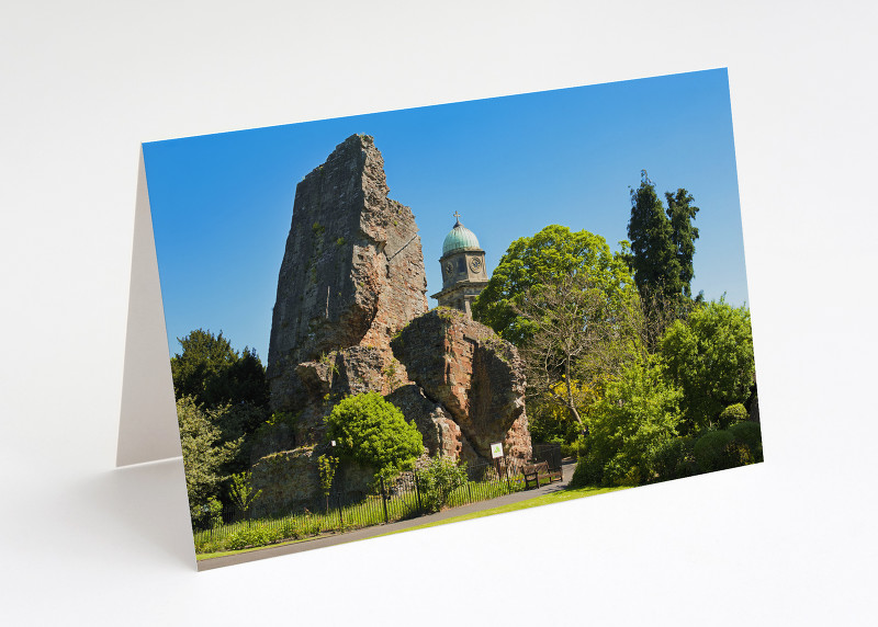 The castle ruins and St Mary's Church at Bridgnorth, Shropshire.