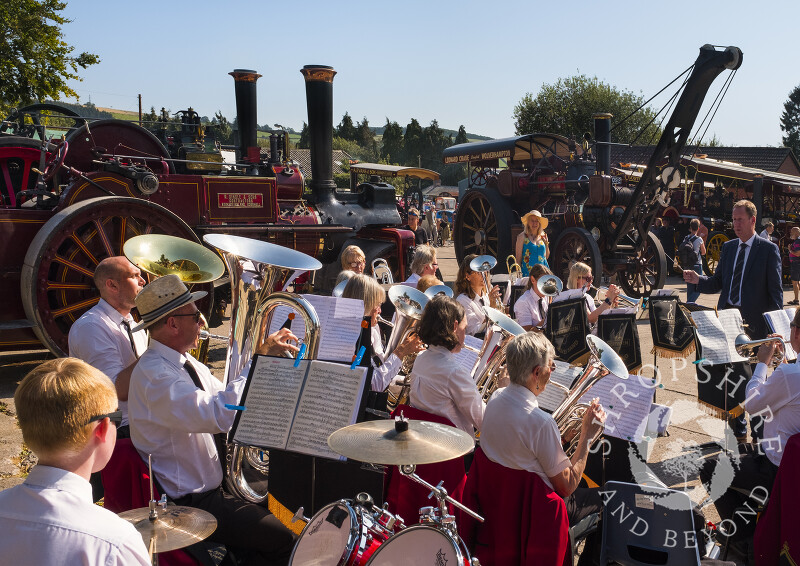 Porthywaen Silver Band perform at the Michaelmas Fair, Bishop's Castle, Shropshire.