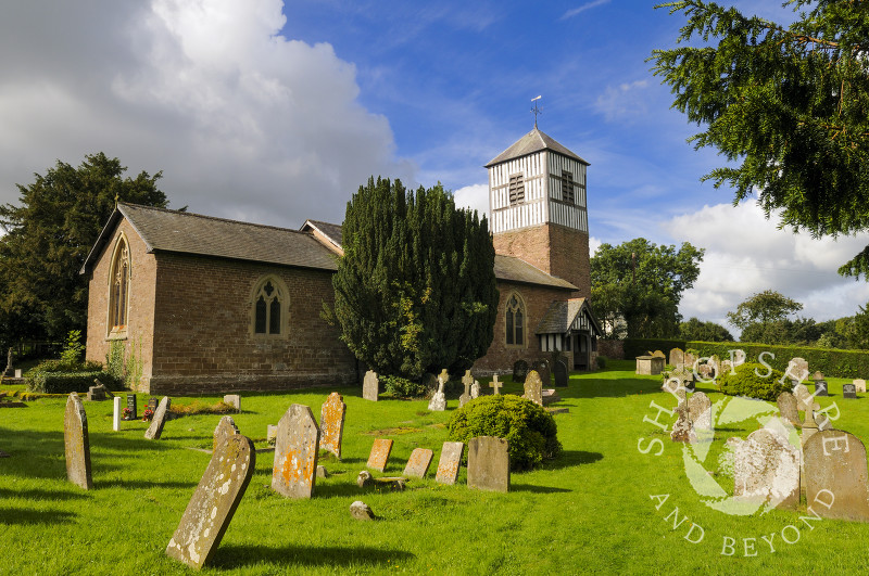 St Michael's Church at Brimfield, Herefordshire, England.