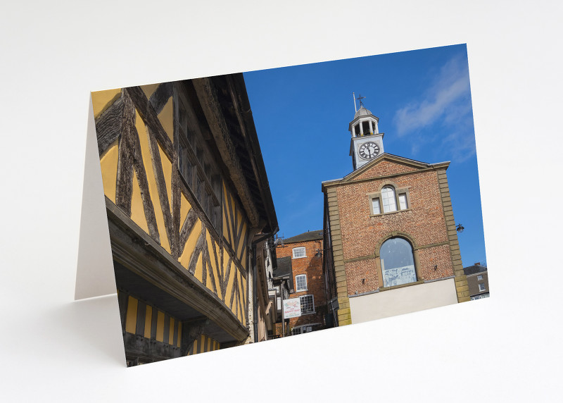 High Street and the Town Hall, Bishop's Castle, Shropshire.